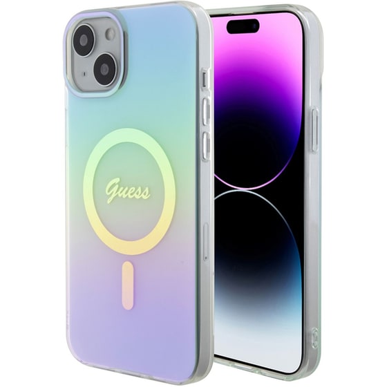 Guess Iridescent Magsafe Case Πολύχρωμη Θήκη Προστασίας Από Σκληρό Πλαστικό – Iphone 15 Plus (rainbow Purple – Guhmp15mhitsq) image 7