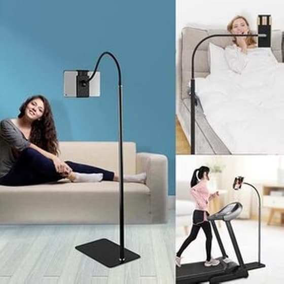 Βάση Στήριξης Tablet Μεταλλική Δαπέδου με Εύκαμπτο Βραχίονα - Μαύρο image 1