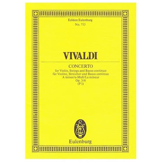 Vivaldi - Concerto In A Minor Op.3/6 [pocket Score] image 1