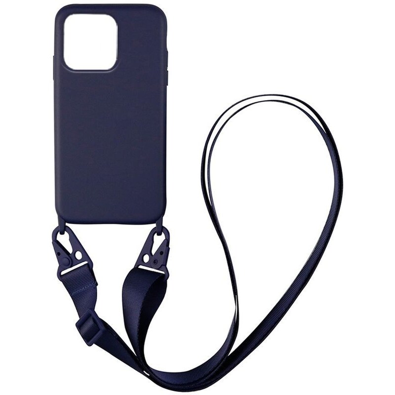 Θήκη Apple iPhone 13 Pro Max - My Colors Carryhang Liquid Silicone - Μπλε