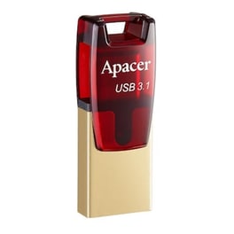 Apacer AH180 64GB USB 3.1 Stick με σύνδεση USB-A & USB-C Χρυσό