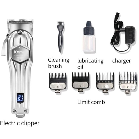 Επαγγελματική Κουρευτική Μηχανή KEMEI KM-1983 με 4 Χτενάκια Επαναφορτιζόμενη image 1
