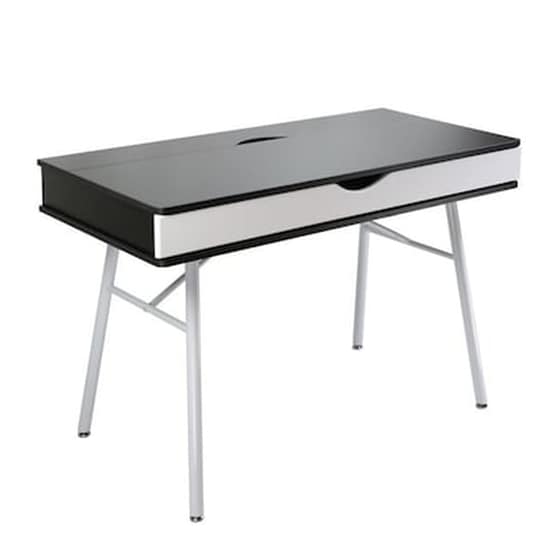 Γραφείο Μελέτης Woodwell από Μελαμίνη 115x55cm - Μαύρο/Λευκό image 0