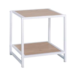 Κομοδίνο Wodwell Από Mdf Και Μέταλλο 48x44x50 cm - Φυσικό Λευκό