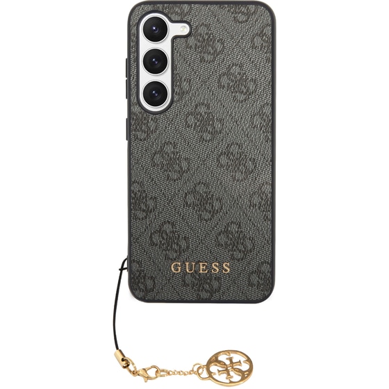 Θήκη Samsung Galaxy S23 S911 - Guess 4g Metal Gold Logo Collection Saffiano - Γκρι image 0