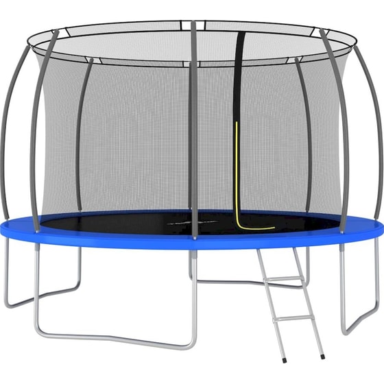 VidaXL Σετ Τραμπολίνου Στρογγυλό 366x80cm για έως 150kg - Μαύρο/ Γκρι/ Μπλε image 0