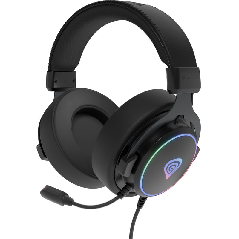 Genesis Neon 764 Ενσύρματα Ακουστικά RGB USB - Μαύρα