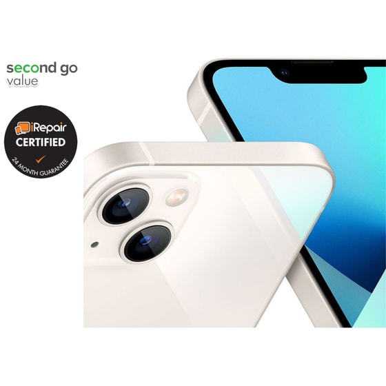 Μεταχειρισμένο Apple iPhone 13 128GB Starlight second go value Certified by iRepair image 1