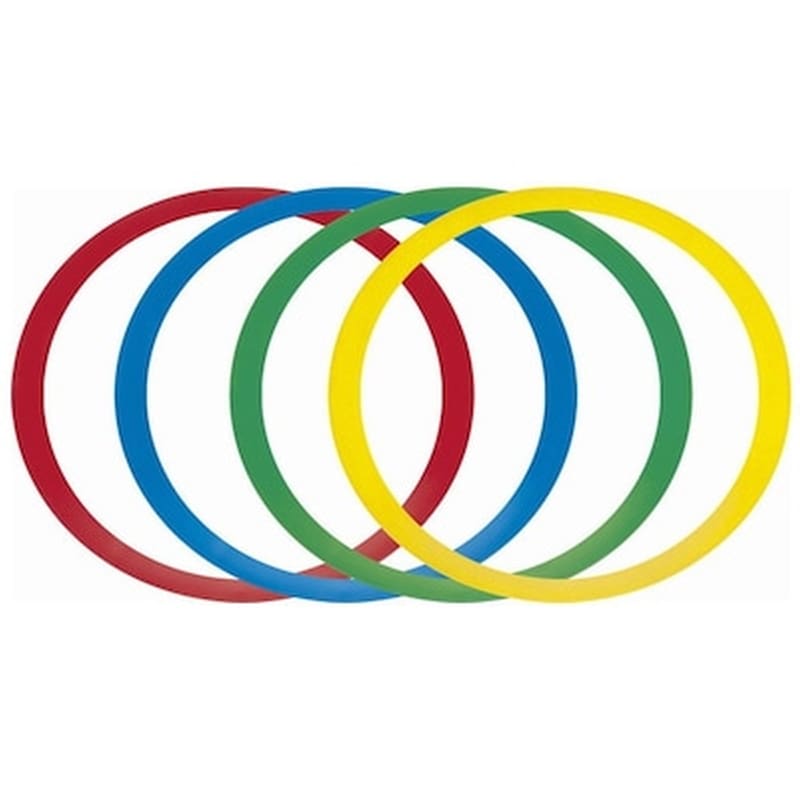 Σετ Επίπεδων Δαχτυλιδιών 48cm 12 Τεμ 4 Χρώματα Amila 48591