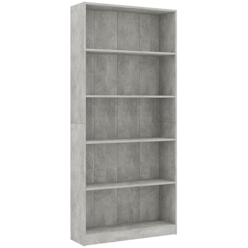 Βιβλιοθήκη VidaXL από Μοριοσανίδα 80x24x175 cm - Γκρι