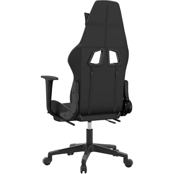 Καρέκλα Gaming VIDAXL 345526 με Υποπόδιο από Τεχνητό Δέρμα - Μαύρο image 4