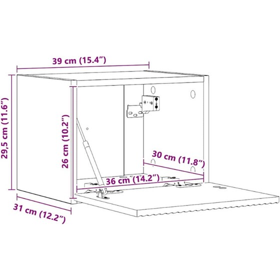 Έπιπλο Τηλεόρασης VidaXL Επιτοίχιο 2 τμχ 39 x 31 x 29,5 cm - Γκρι Sonoma image 11