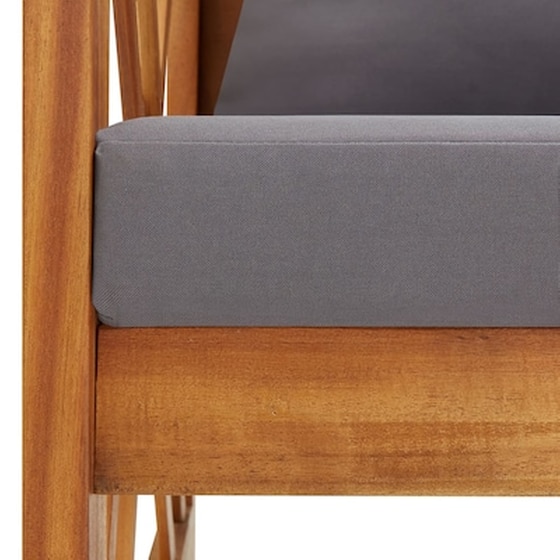 Παγκάκι Κήπου VidaXL από Μασίφ Ξύλο Ακακίας 119x67x83  cm - Κρεμ image 5