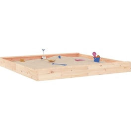 VidaXL Αμμοδόχος με Καθίσματα Τετράγωνη 200x200x20cm Ξύλινη - Φυσικό Χρώμα Ξύλου