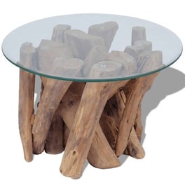 Τραπεζάκι Σαλονιού VidaXL από Μασίφ Ξύλο Teak 50x40cm - Καφέ