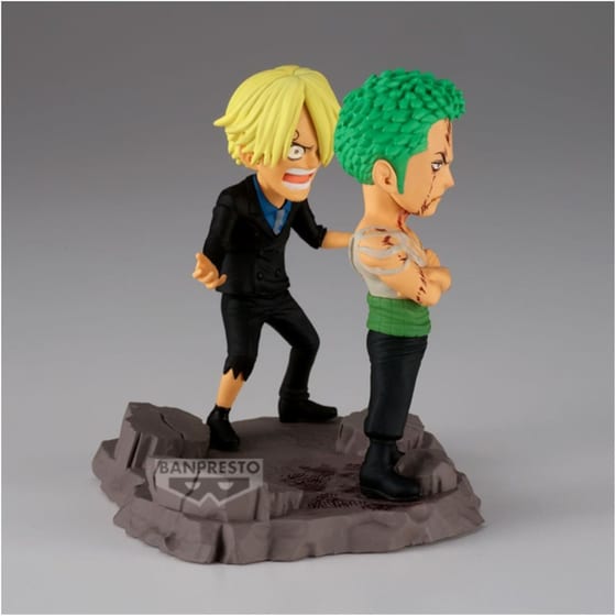 Banpresto World Collectable Figure Log Stories: One Piece - Roronoa Zoro & Sanji Figures (8cm) (29523) image 1