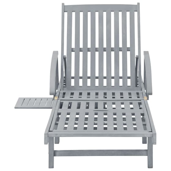 Ξαπλώστρα VidaXL από Μασίφ Ξύλο Ακακίας 200x68x30-86 cm - Γκρι/Ανθρακί image 3