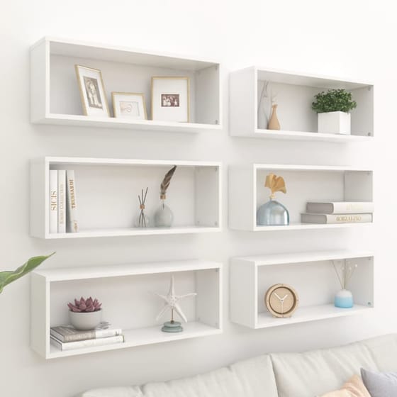 Ράφια Τοίχου VidaXL από Μοριοσανίδα 60x15 cm 6 Τμχ - Λευκό image 2
