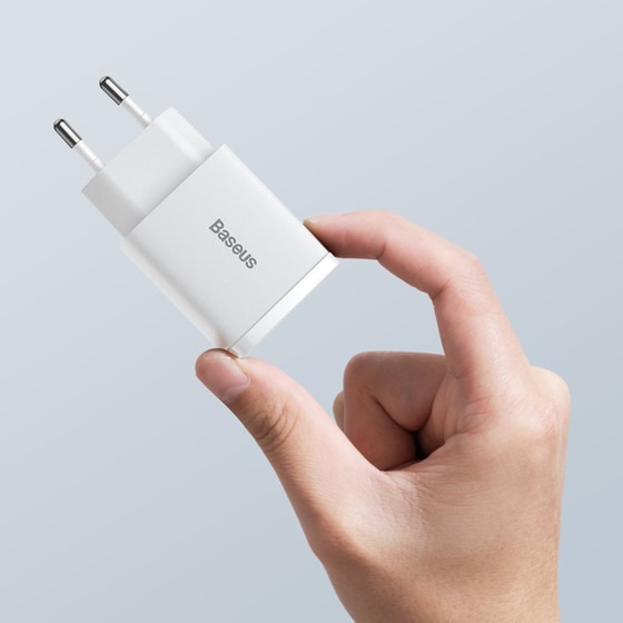 Φορτιστής Πρίζας Baseus CCXJ-B02 2port Usb-C,Usb 20W - White image 4