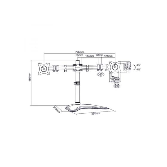 Βάση Τηλεόρασης Γραφείου Sbox LCD-F024 13" - 32" image 2