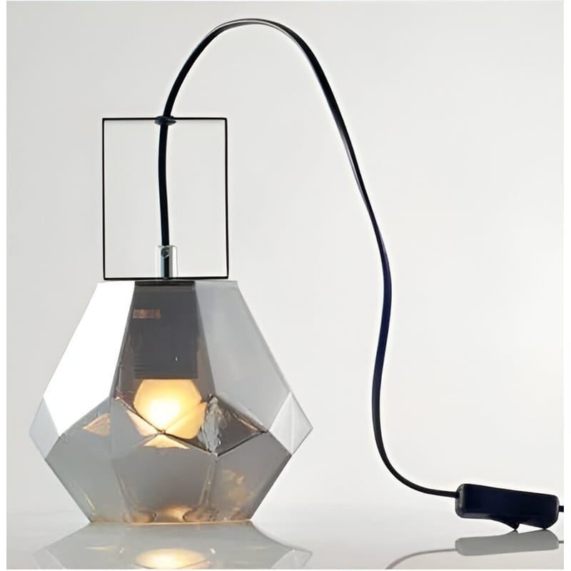 Πορτατίφ Aca Diamondra V371481tg Μεταλλικό 18x18x27 cm - Ασημί/Διάφανο ACA DECOR