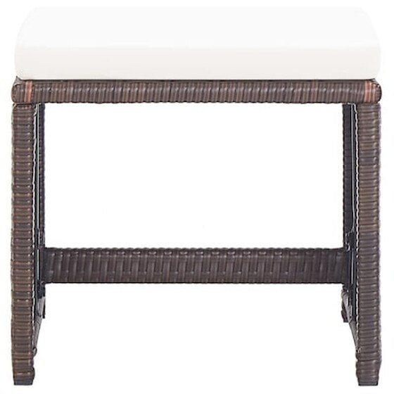 Vidaxl Σκαμπό Κήπου 2 Τεμ. Καφέ Από Συνθετικό Ρατάν Με Μαξιλάρια image 3