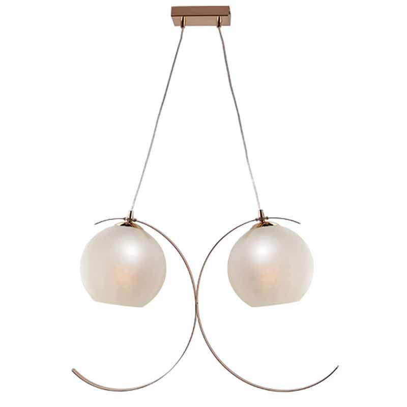 Φωτιστικό Οροφής Δίφωτο Aca Iparelle Dcr17502p Μεταλλικό/Γυάλινο - Χρυσό