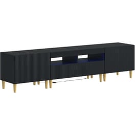 Έπιπλο Τηλεόρασης VidaXL ARNHEM με LED 3 τμχ 198 x 35 x 43 cm - Μαύρο