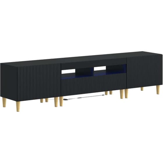 Έπιπλο Τηλεόρασης VidaXL ARNHEM με LED 3 τμχ 198 x 35 x 43 cm - Μαύρο image 0