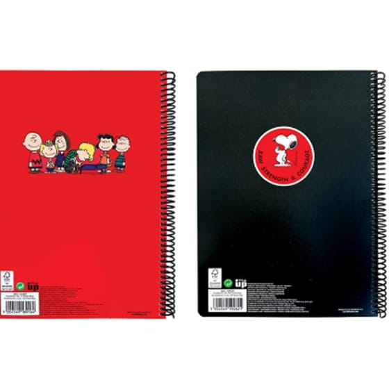 Τετράδιο Σπιράλ BMU Α4 2Θ. Peanuts Red+Black image 1