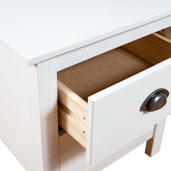 Κομοδίνο Vidaxl Από Μασίφ Ξύλο Πεύκου 2τμχ 46x35x49.5 cm - Λευκό image 5