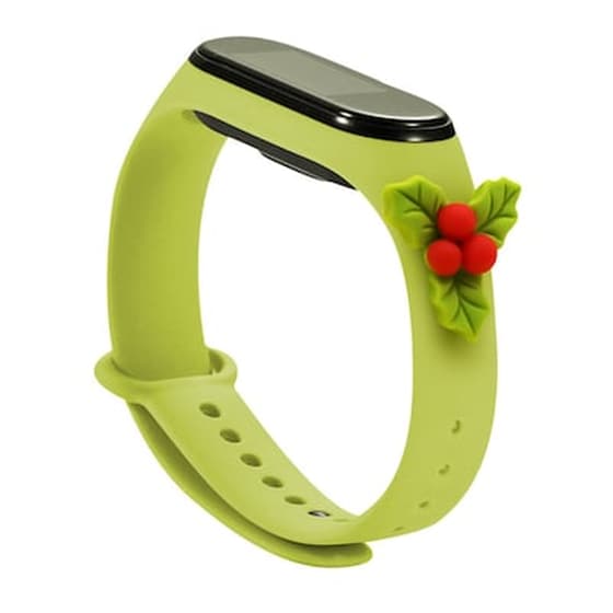 Λουράκι Hurtel Christmas Holidays για Xiaomi Mi Smart Band 5/Mi Smart Band 6 - Green Mistletoe image 0