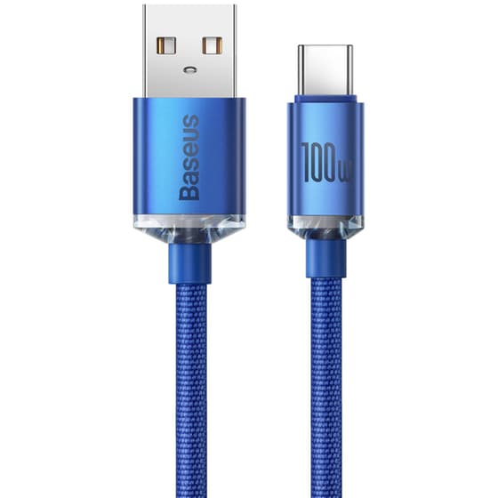 Καλώδιο δεδομένων Baseus Crystal Shine Series Usb to Usb-C 100 W 2m - Blue image 1