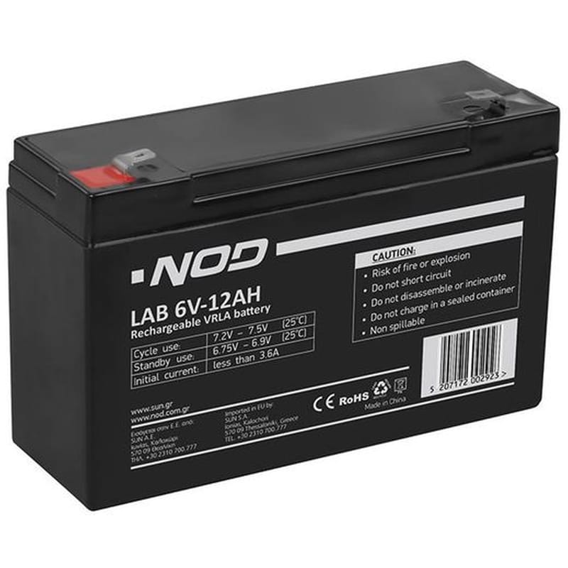 Nod Lab 6v12ah Lead Acid Battery