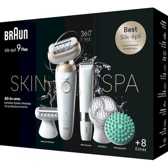 Αποτριχωτική Μηχανή BRAUN Silk-épil 9 Flex SkinSpa 9-481 3D για Υγρή & Στεγνή Χρήση image 5