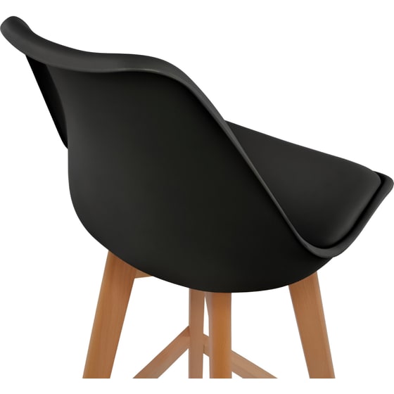 Σκαμπό Μπαρ Polihome Fiona Ξύλινη 47.5x57x104.5cm 4Τμχ - Μαύρο image 6