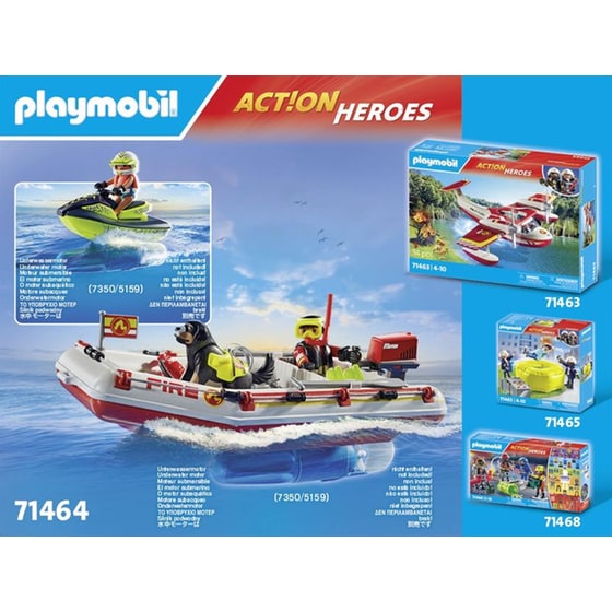 PLAYMOBIL® Action Heroes Φουσκωτό Πυροσβεστικής με Θαλάσσιο Scooter (71464) image 5