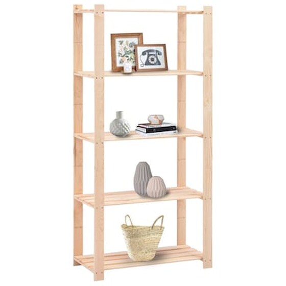 Vidaxl Ραφιέρες 5 Επιπέδων 2 Τεμ. 250 Κ 80x38x170 Εκ Μασίφ Ξύλο Πεύκου image 2