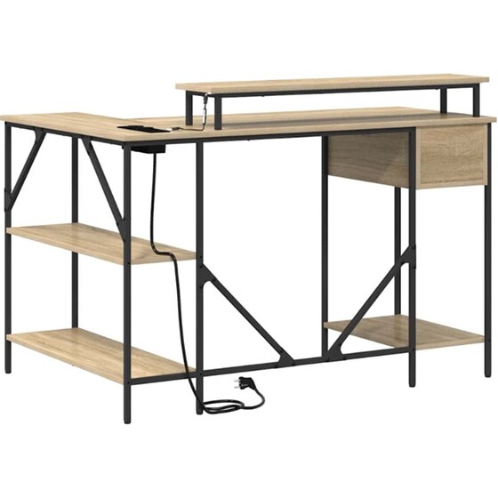 Γραφείο VidaXL από Επεξεργασμένο Ξύλο 120x79x86,5 cm - Sonoma Δρυς image 7