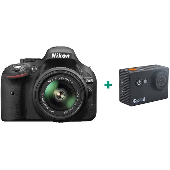 DSLR Nikon D5200 Kit 18-55mm VR II & Δώρο Action Camera Rollei 300 image 0