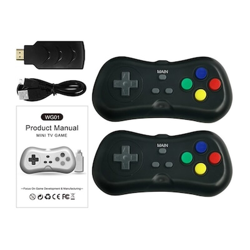 Ασύρματη Dongle Plug N Play Ρετρό Παιχνιδομηχανή Με 500+ Παιχνίδια Και 2 Χειριστήρια