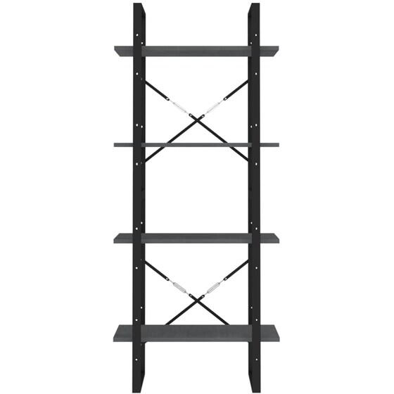 Βιβλιοθήκη VidaXL από Ξύλο 60x30x140 cm - Γκρι/Μαύρο image 3