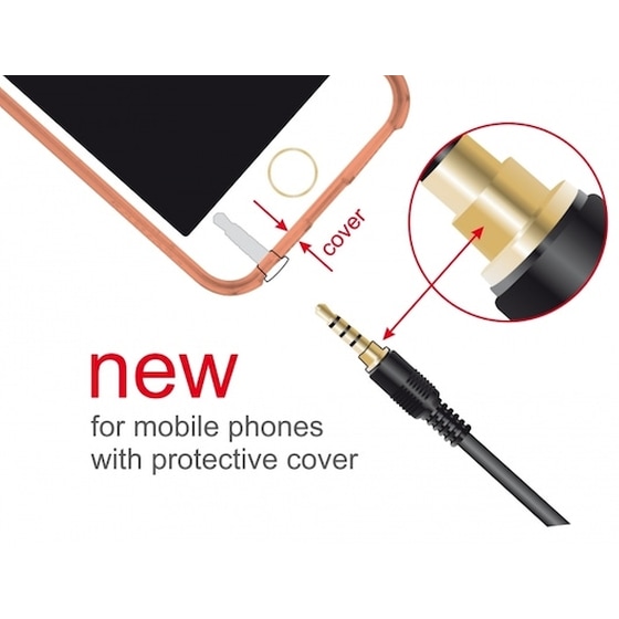 Delock Καλώδιο Jack Stereo Σε Jack Stereo 4pin 3.5mm, 90°, Μαύρο, 1m image 1