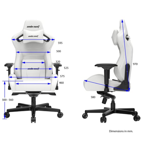 Καρέκλα Gaming Anda Seat AD12XL Kaiser II από Τεχνητό Δέρμα - Λευκή image 3