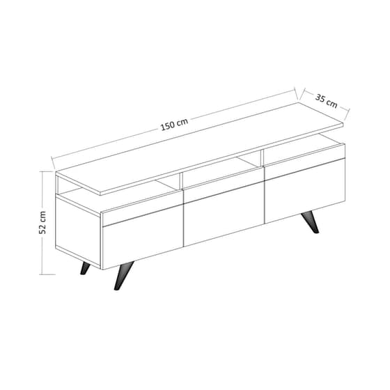 Έπιπλο Τηλεόρασης Melone από Μοριοσανίδα 150x35x52cm - Ανθρακί/Καφέ image 5