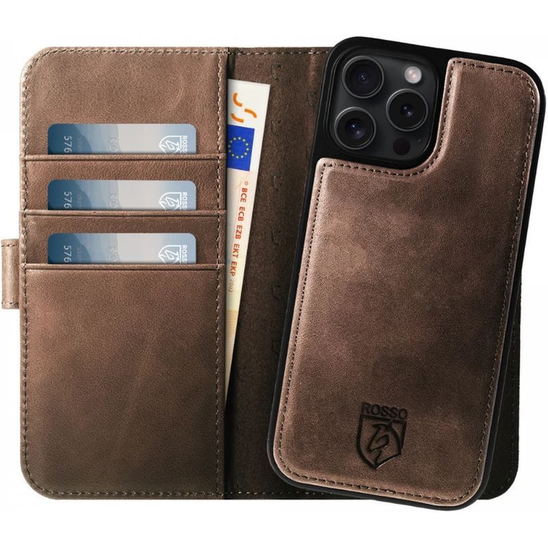 Θήκη Apple iPhone 15 Pro Max - Rosso Elite Magsafe Πορτοφόλι - Καφέ