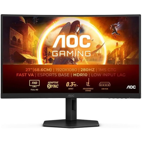 AOC Gaming C27G4ZXU Gaming Monitor 27" FHD VA Curved 240Hz (280Hz OC) 1ms image 0