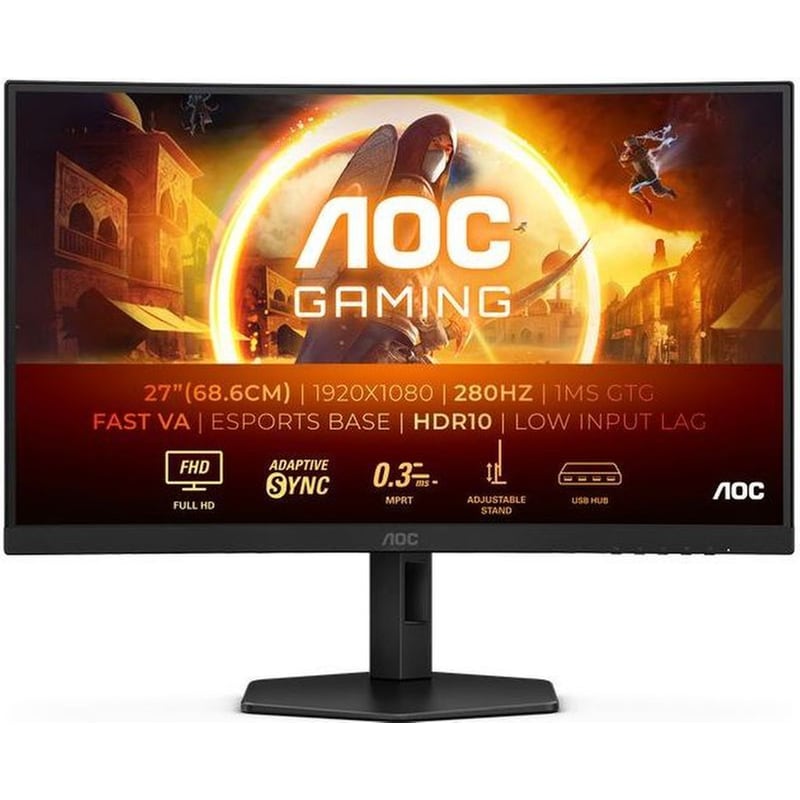 AOC AOC Gaming C27G4ZXU Gaming Monitor 27 FHD VA Curved 240Hz (280Hz OC) 1ms