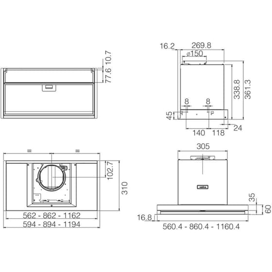 ELICA BOXIN LX/BL MAT/A/90 90 cm Μαύρο Απορροφητήρας Μηχανισμός Απορρόφησης image 3