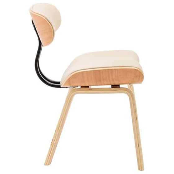 Καρέκλες Τραπεζαρίας Vidaxl Λυγισμένο Ξύλο/Συνθετικό Δέρμα 2 Τμχ - Κρεμ image 3